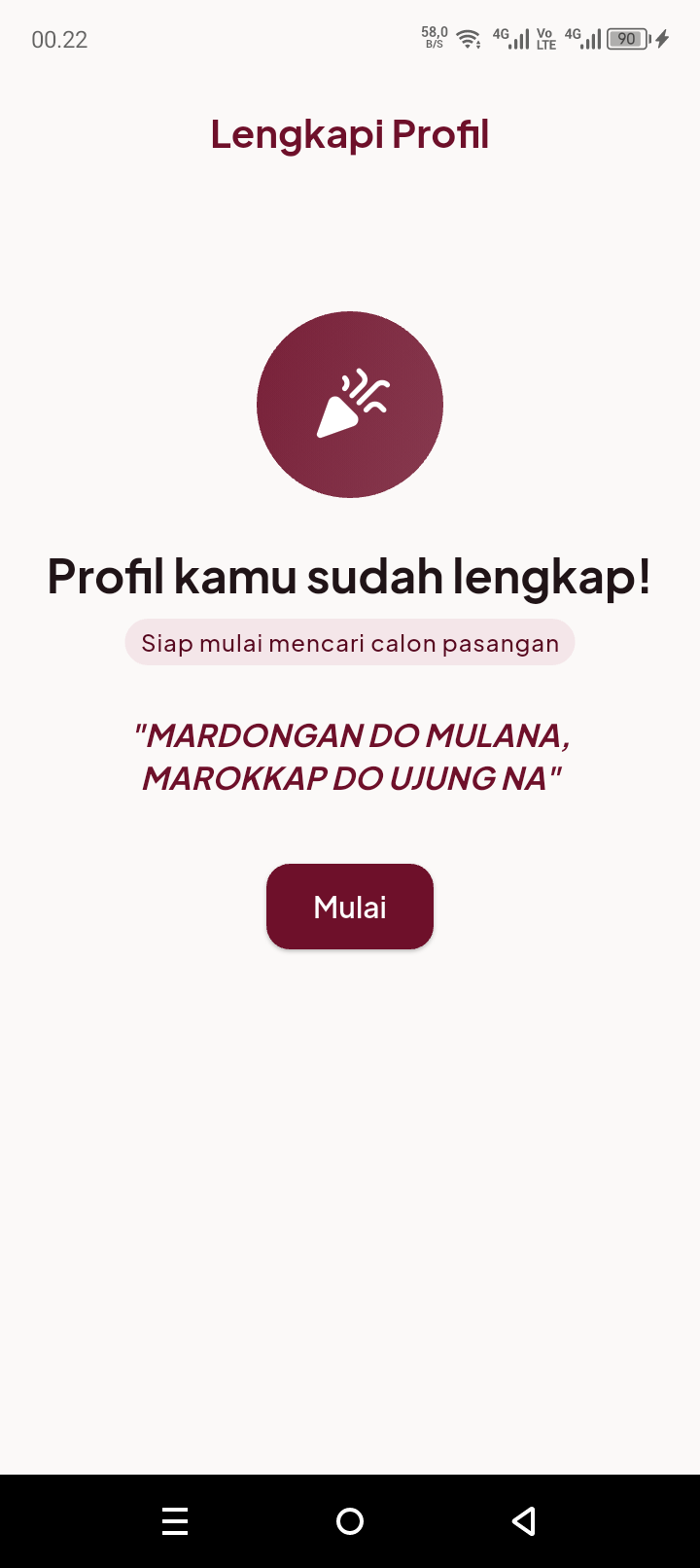 Tampilan aplikasi Mardongan
